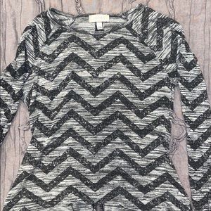 Gray and black chevron blouse
